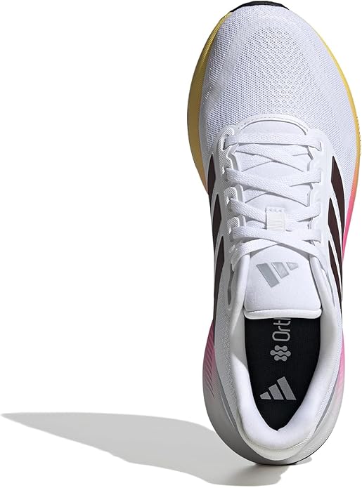 Adidas Women's Run Falcon 5 Colorful Sneaker in WhiteAurora Met.Black Upper Image