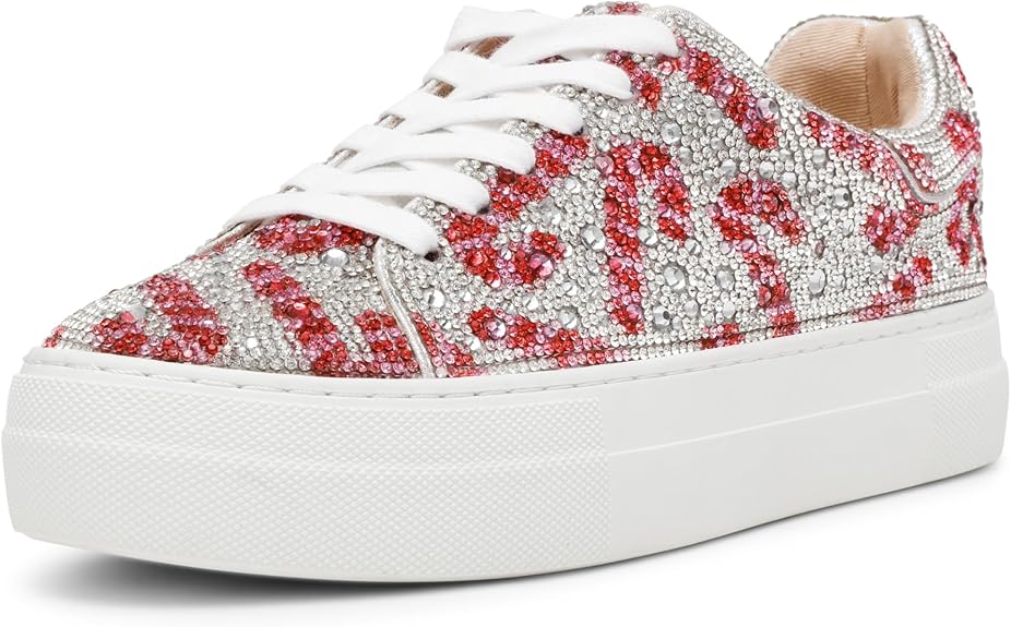 Betsey Johnson Women's Sidny Sneaker in Candy Canes Color