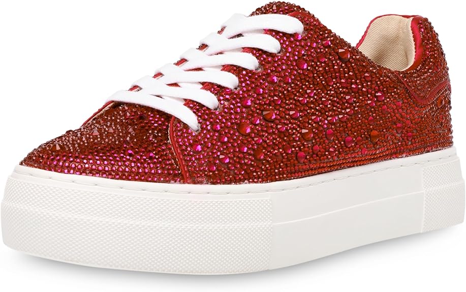 Betsey Johnson Women's Sidny Sneaker in Red Color