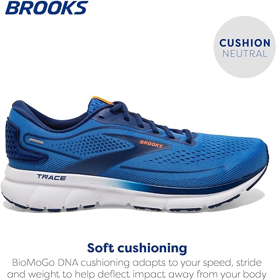 Brooks Men’s Trace 2 Neutral Running Shoe Palace Blue-Blue Depths-Orange