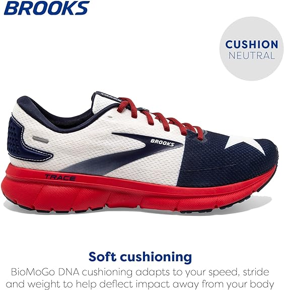 Brooks Men’s Trace 2 Neutral Running Shoe Red-White-Navy