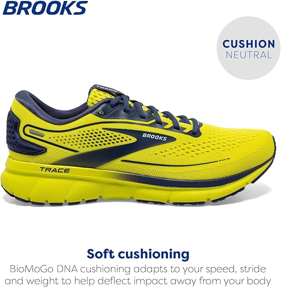 Brooks Men’s Trace 2 Neutral Running Shoe Sulphur-Crown Blue-Blue