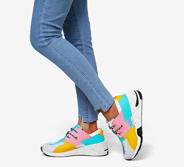 LUCKY STEP Women's High Heel Wedge Colorful Sneakers Review