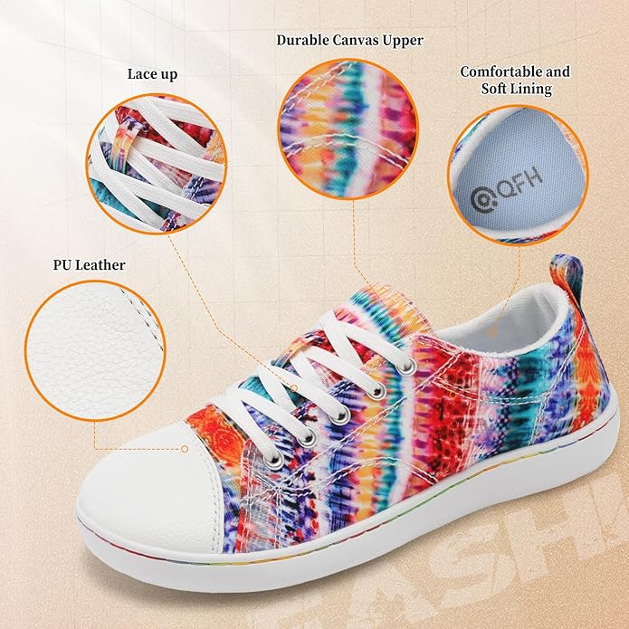 QFH Women Canvas Colorful Sneaker Features