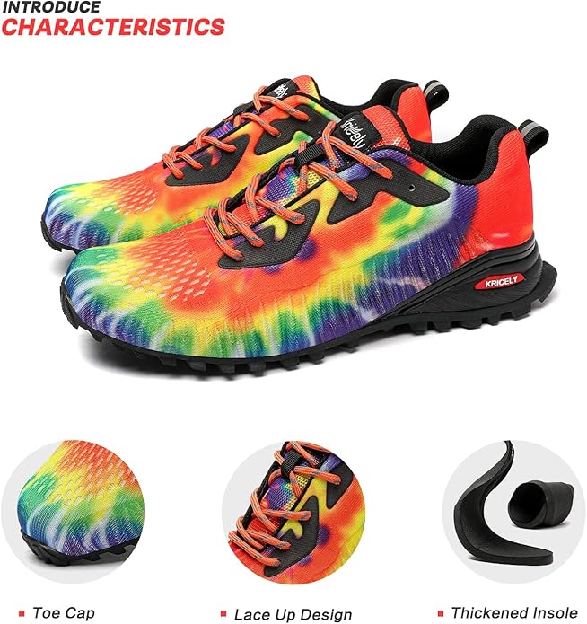 Kricely Men's Trail Running Shoes Lace-Up Design