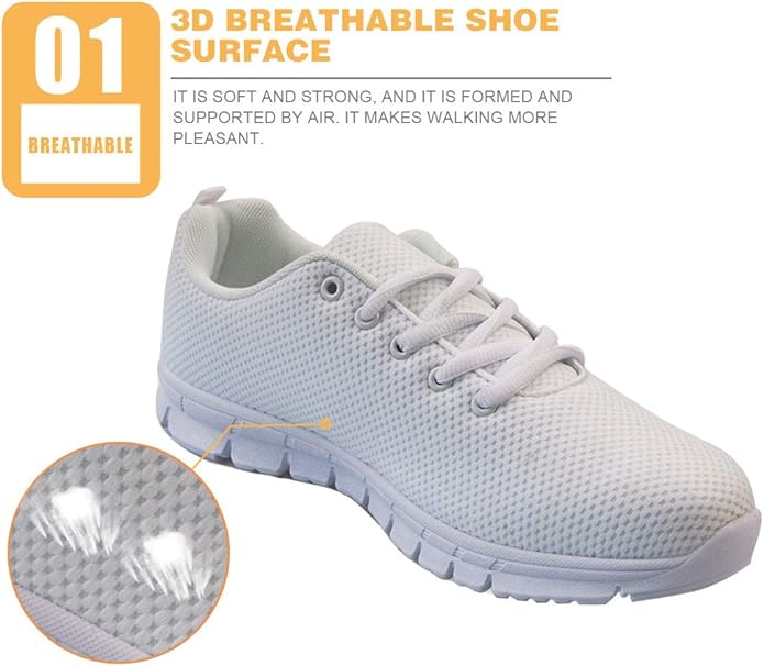 Mumeson Women Novelty Printed Air Mesh Running Sneakers 3D Breathing Surface