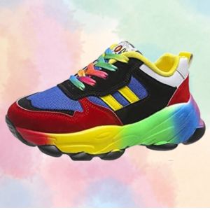 Women's Comfortable Stylish Rainbow Sneaker Image