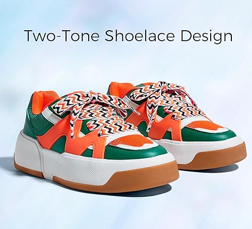 LUCKY STEP Women’s Platform Fashion Sneakers-Right side view