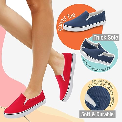 Low-Top Slip Ons Women's Fashion Sneakers-Sole View