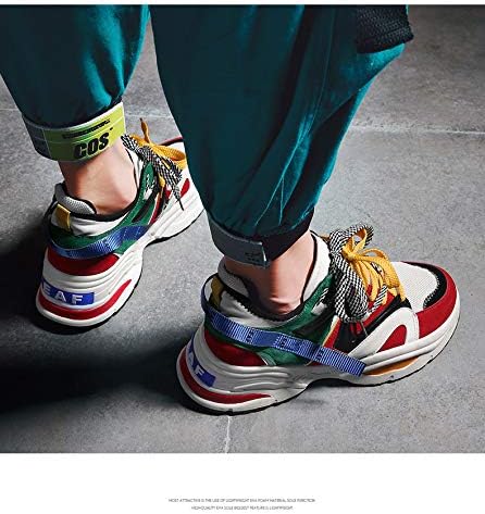 Men's Retro Color Blocked Fashion Sneakers-backside view