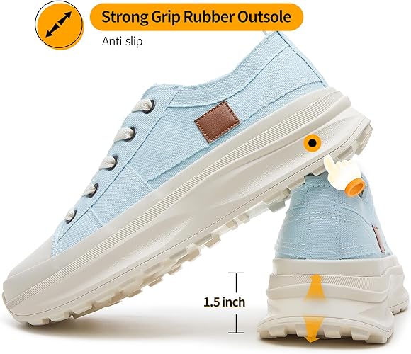 ZGR Womens Low Top Platform Sneakers-Sole View