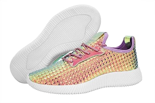 ROXY-ROSE Women's Metallic Hologram Sneaker-Sole View