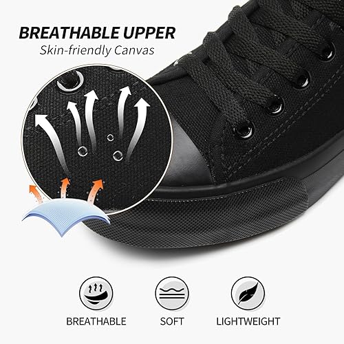 Women's Breathable Canvas Sneakers - Upper View