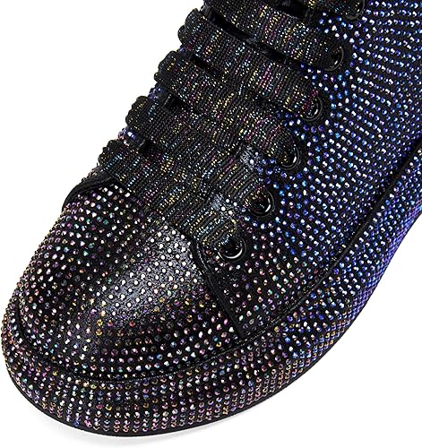 QXYRAUF Women's Rhinestone Sneakers-Upper Side View